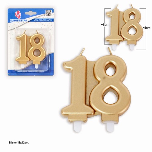 świeczka złota na 18 urodziny