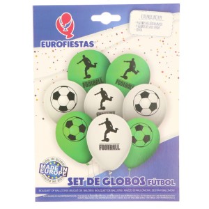 BALONY FOOTBALL PIŁKA 6SZT ZIELONO BIAŁE
