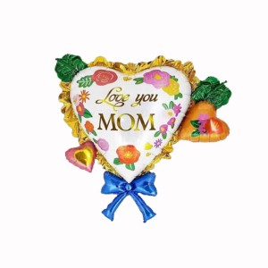 BALON FOLIOWY SERCE LOVE YOU MOM DZIEŃ MATKI 82X81CM na hel