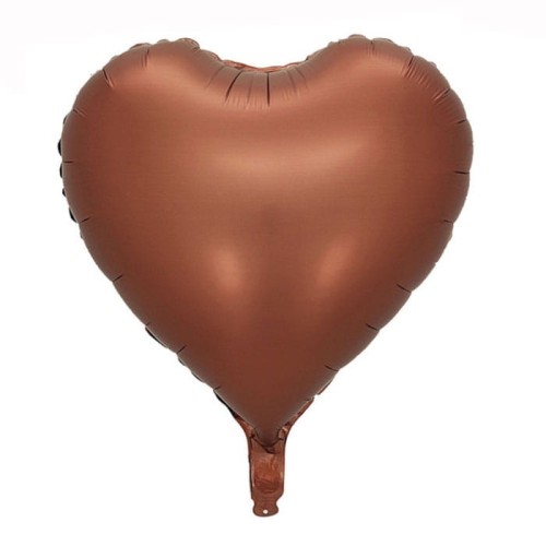 BALON SERCE MATOWE CZEKOLADOWE
