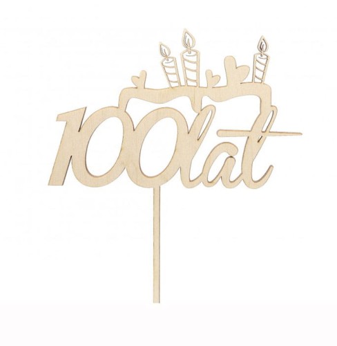 DREWNIANY TOPPER 100 LAT