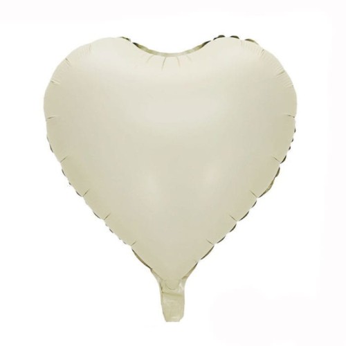 balon serce matowe kremowe
