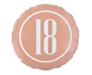 BALON 18" RÓŻOWO ZŁOTY LICZBA 18
