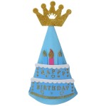 CZAPECZKA URODZINOWA PIANKA HAPPY BIRTHDAY NIEBIESKA 25CM 1SZT