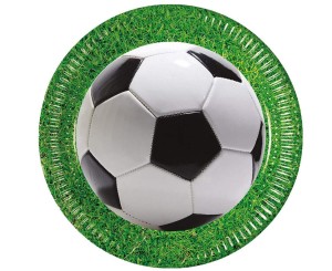 TALERZYKI PAPIEROWE FOOTBALL PIŁKA NOŻNA PARTY 23CM,8SZT