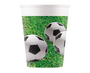KUBECZKI PAPIEROWE FOOTBALL PARTY PIŁKA NOŻNA 200ML 8SZT