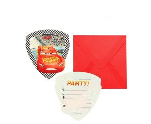 ZAPROSZENIA Z KOPERTĄ CARS 3 , 6SZT