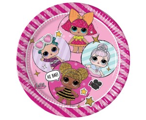 TALERZYKI PAPIEROWE LOL GLITTERATI 23CM 8SZT