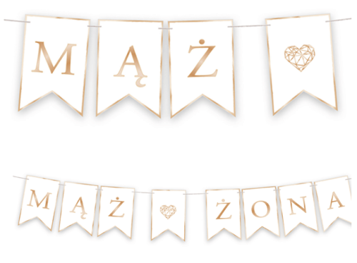 BANER GIRLANDA NA ŚLUB MĄŻ ŻONA