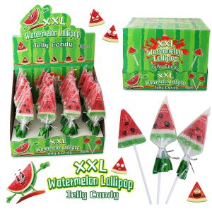 XXL LIZAK ŻELKI  WATERMELON LOLLIPOP 40SZT