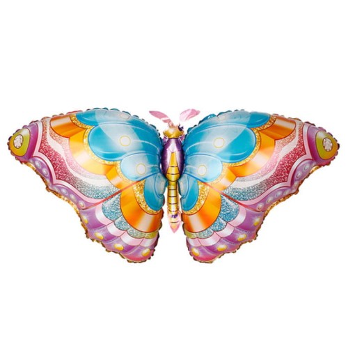 BALON MOTYL TĘCZOWY