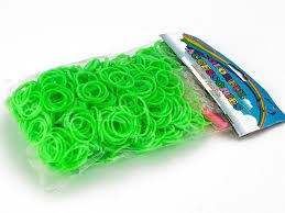 GUMKI DO ROBIENIA BRANSOLETEK LOOM BANDS NEONOWE ZIELONE 200SZT