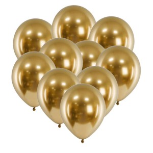 BALONY LATEKSOWE 5" ZŁOTE CHROMOWANE 100SZT