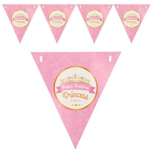 BANNER GIRLANDA HAPPY BIRTHDAY PRINCESS RÓŻOWA