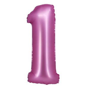 BALON 76CM CYFRA SATYNOWA RÓŻOWA 1