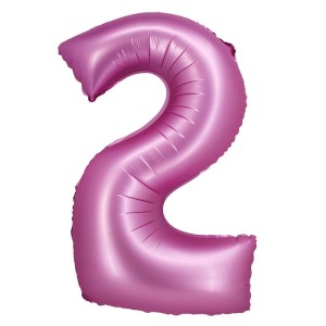 BALON 76CM CYFRA SATYNOWA RÓŻOWA 2