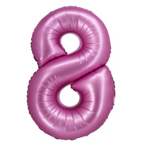 BALON 76CM CYFRA SATYNOWA RÓŻOWA 8