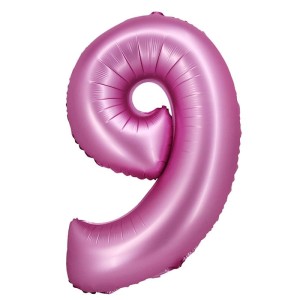 BALON 76CM CYFRA SATYNOWA RÓŻOWA 9
