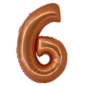 BALON 76CM CYFRA MIEDZIANA 6