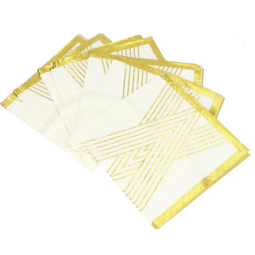 SERWETKI PAPIEROWE BIAŁO ZŁOTE