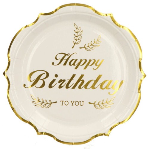 TALERZYKI Papierowe happy birthday