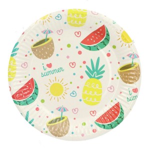 TALERZYKI PAPIEROWE SUMMER (18CM) 10SZT