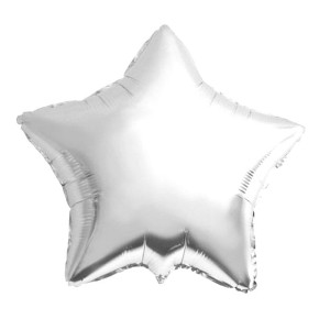 BALON 10" GWIAZDA SREBRNA BŁYSZCZĄCA