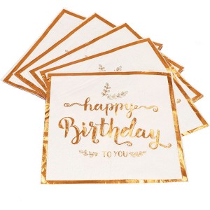 SERWETKI PAPIEROWE HAPPY BIRTHDAY GOLD ROSE 10SZT