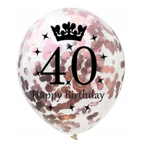 balony z konfetti na 40 urodziny