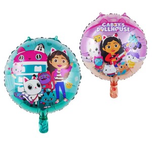 BALON FOLIOWY 18" KOCI DOMEK DWUSTRONNY OKRĄGŁY NA HEL