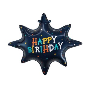 BALON GWIAZDA HAPPY BIRYHDAY 69,5X67CM