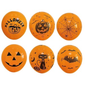 BALONY LATEKSOWE NA HALLOWEEN POMARAŃCZOWE 6SZT