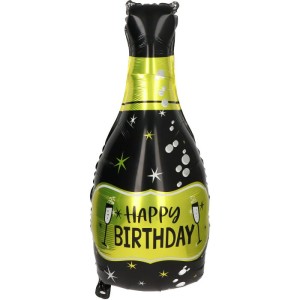 BALON SZAMPAN HAPPY BIRTHDAY 44X83CM CZARNO ZŁOTY