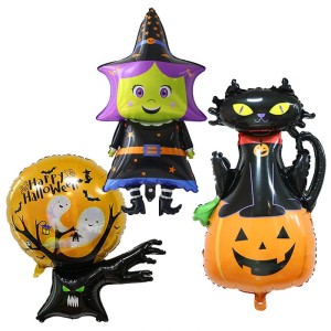 BALONY ZESTAW HALLOWEEN DYNIA DRZEWO 40CM 3SZT