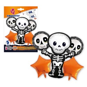 BALONY ZESTAW HALLOWEEN KOŚCIOTRUP SZKIELET 94CM 5SZT
