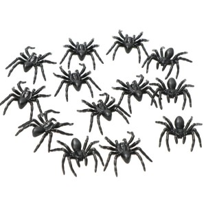KONFETTI HALLOWEEN 40SZT PAJĄKI CZARNE DUŻE