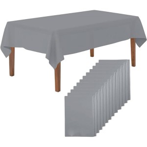 OBRUS PLASTIKOWY SREBRNY 137X274CM