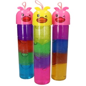 XXL GLUTEK SLIME TĘCZOWY Z BROKATEM KACZKA 6SZT