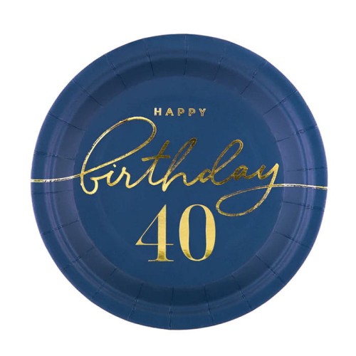 talerzyki papierowe happy birthday 40