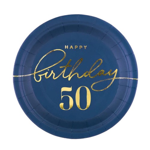 talerzyki papierowe happy birthday 50