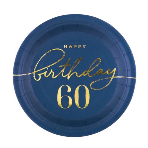 talerzyki papierowe happy birthday 60szt