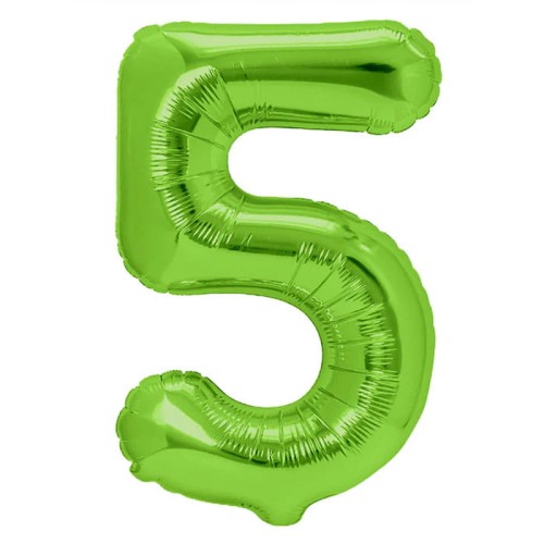 BALON 100CM CYFRA ZIELONA 5