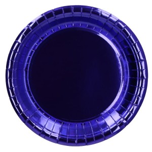 TALERZYKI PAPIEROWE BŁYSZCZĄCE FIOLETOWE 18CM 6SZT