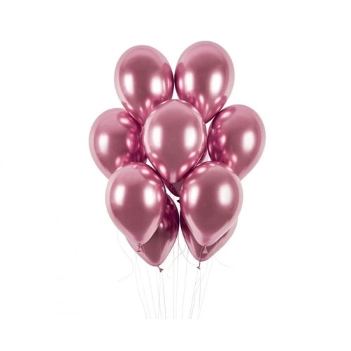 BALONY CHROMOWANE RÓŻOWE