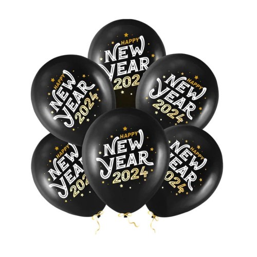 balony na sylwestra happy new year 2024