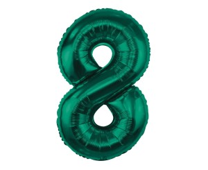 BALON FOLIOWY CYFRA 8 ZIELEŃ BUTELKOWA 85CM