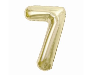 BALON FOLIOWY CYFRA 7 SZAMPAŃSKA 85 CM