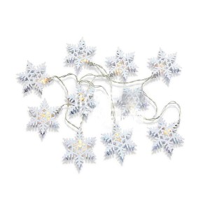 LAMPKI  DEKORACYJNE ŚNIEŻYNKI 10SZT 2M NA BATERIE