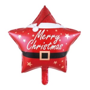 BALON 18" GWIAZDKA CZERWONA MERRY CHRISTMAS