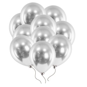 BALONY 12" CHROMOWANE SREBRNE 50SZT